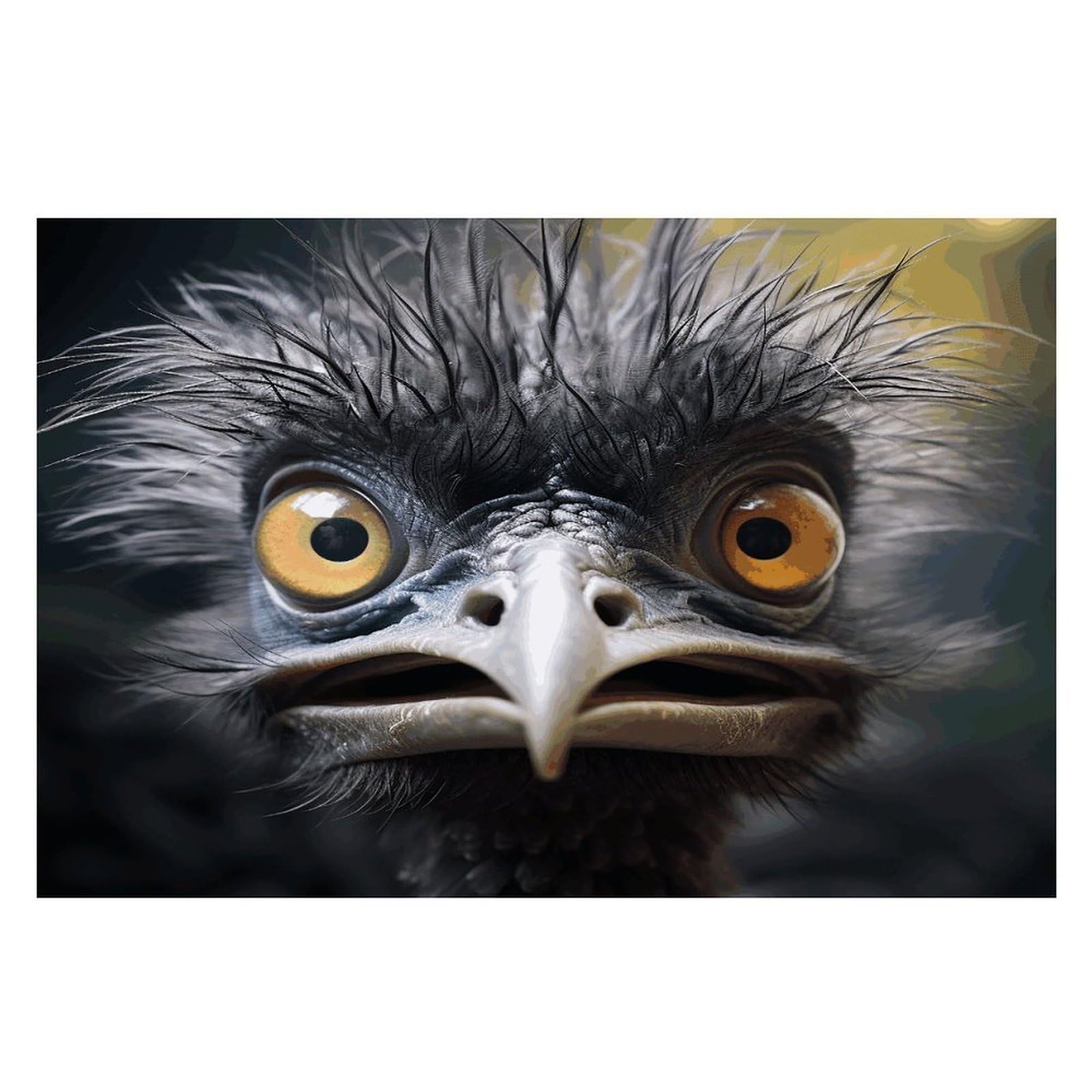 Emu Placemats Wipeable Heat Resistant Table Mats Washable Flax Place Mats Elegant Cloth Non-Slip Placemat for Kitchen Dinning Party Table Decor 12 * 18 in