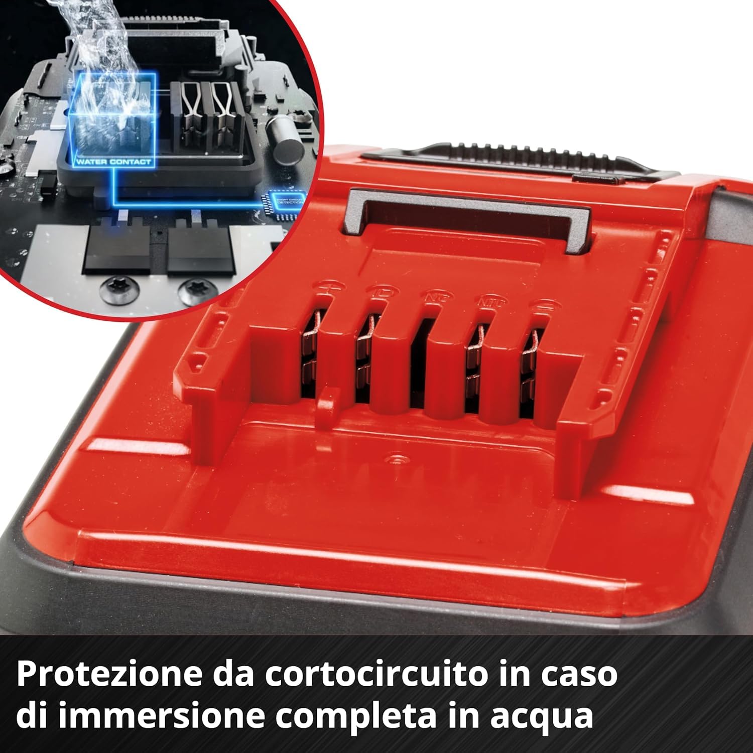 Original Einhell 18 V 3,0 Ah SEALED Power X-Change PLUS (18 V, impermeabile e antipolvere, classe IP57, uso universale con tutti i dispositivi Power X-Change, caricabatterie escluso)