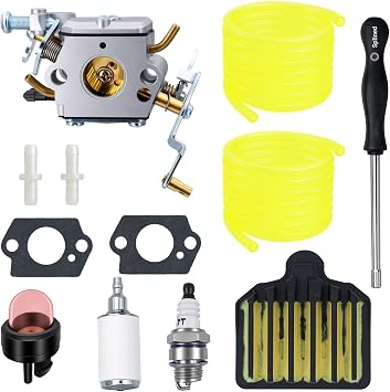 Carburetor Kit 573952201 Compatible with Craftsman 358.350980 358.350981 358.350982 and Poulan PP4818A PP5020AV PR5020 Chainsaws Replace Zama C1M-W47
