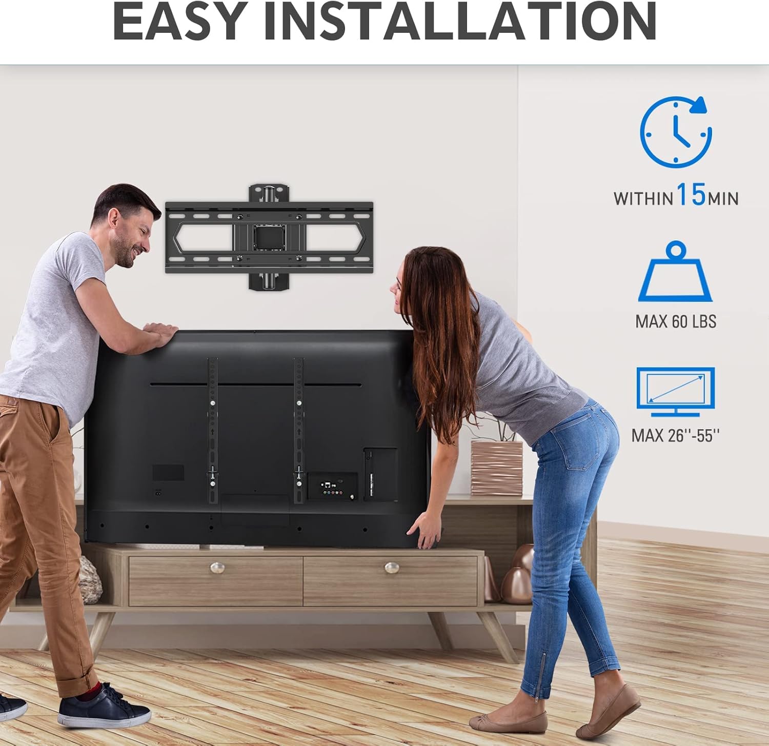 Popular MOUNTUP TV Wall Mount, Single Stud TV Mount Swivel and Tilt Full Motion for 26-55 Inch Flat Screen/Curved TVs, Universal Articulating Wall Mount TV Bracket with Max VESA 400x400mm, Holds up to 60lbs Limited MOUNTUP TV Wall Mount, Single Stud TV Mount Swivel and Tilt Full Motion for 26-55 Inch Flat Screen/Curved TVs, Universal Articulating Wall Mount TV Bracket with Max VESA 400x400mm, Holds up to 60lbs