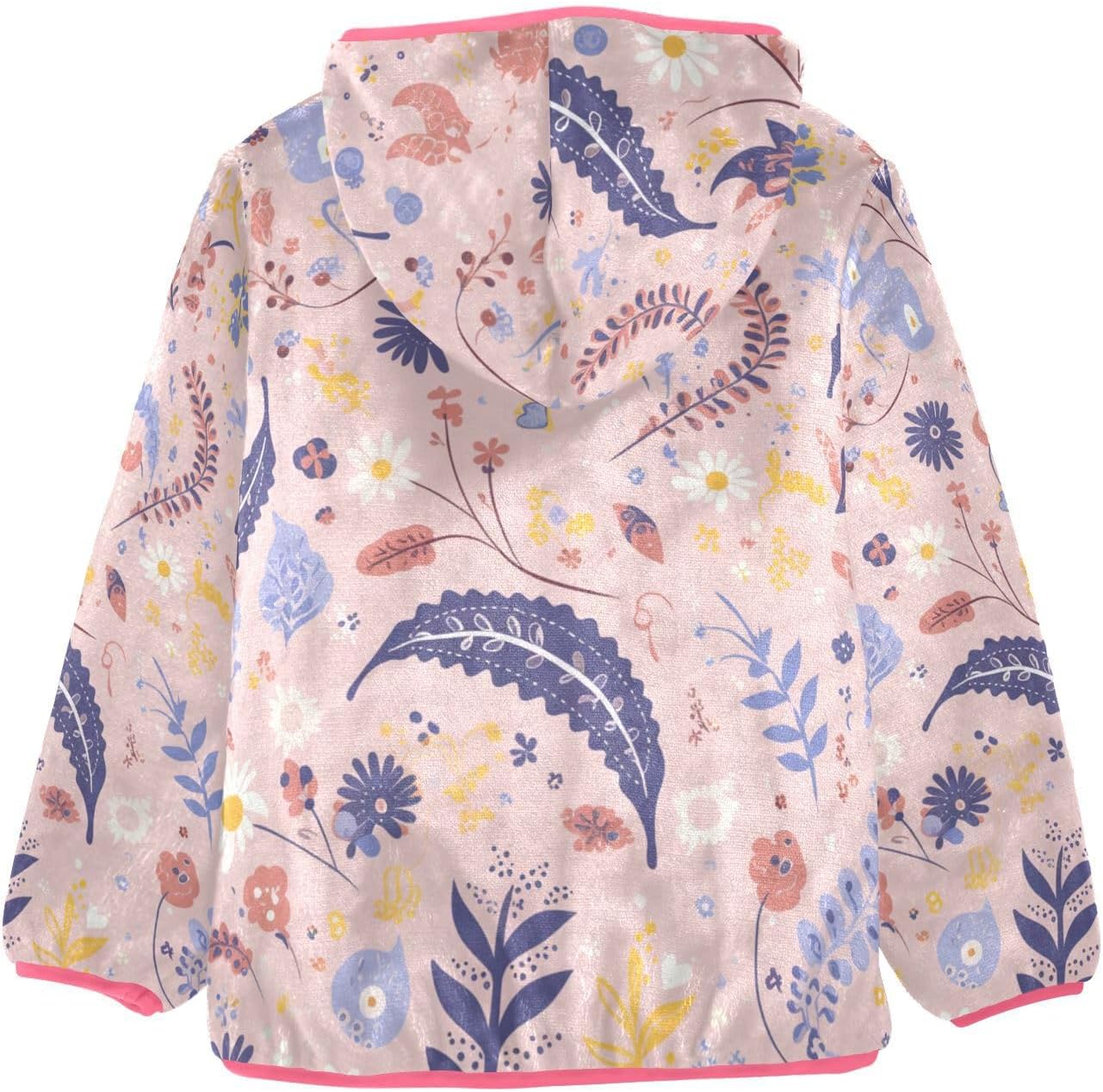 Peach Paisley Girls Zip Sweatshirt Children Coats for Toddlers Fall Baby Girl Clothes 3T