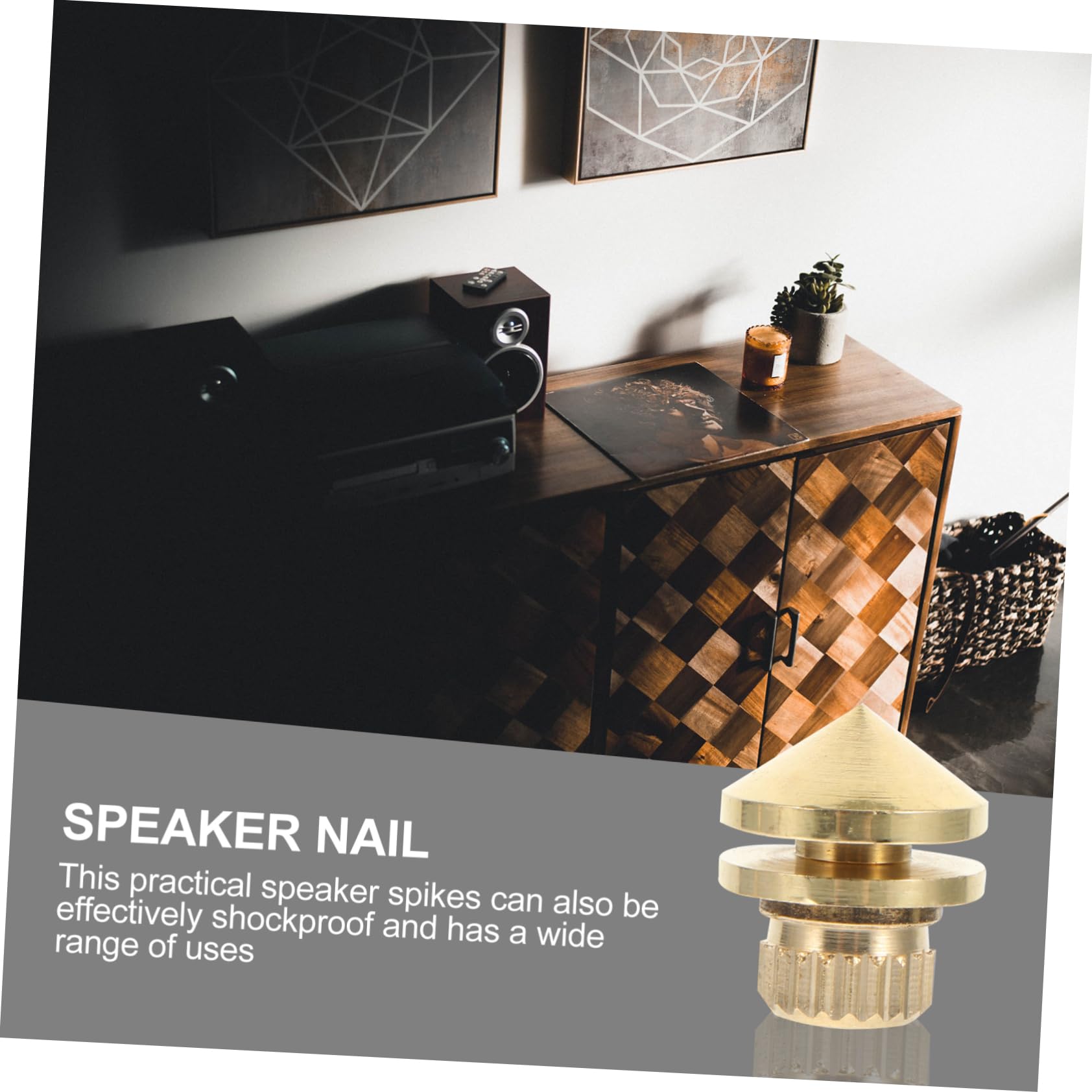 KONTONTY 4pcs Copper Speaker Spikes Shockproof Pads for Speaker Stands Isolation Feet for Amplifiers Turntables Compact Design for Enhanced Audio