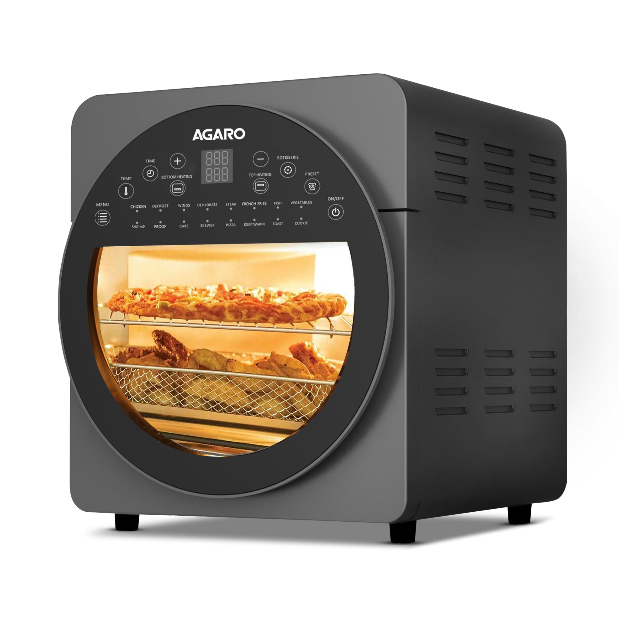 AGARO Elite Air Fryer For Home,14.5L,Rotisserie Convection Oven,1700 watts,Electric Oven,16 Preset Menus,Digital Display,Touch Control,Bake,Roast,Toast,Defrost,Dehydrate,Keep Warm,Dark Grey,14.5 Liter (B0BBGM4MH6) Amazon Price History, Amazon Price Tracker