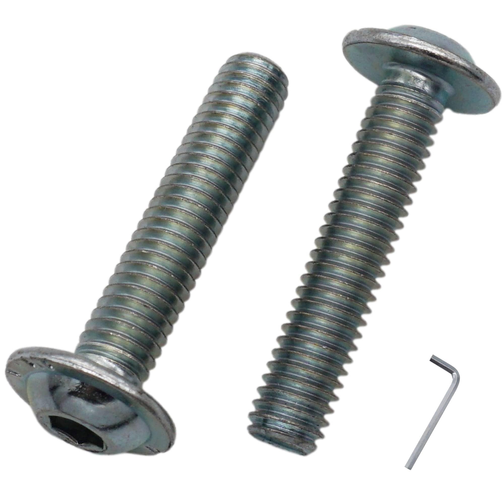 SKIR'CO (20 pezzi) Viti a Testa Bombata con Esagono Incassato M6 x 30 mm con Flangia, Bulloni ISO 7380-2 Zincati, Completamente Filettati