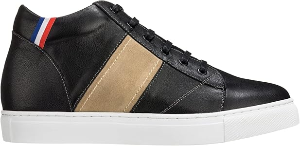 CALTO Scarpe Invisibili da Uomo con Rialzo in Altezza - Sneakers Stringate in Pelle Marrone Scuro Moda Casual - 3 Pollici più Alte - S4313 - Taglia 6 D (M) US