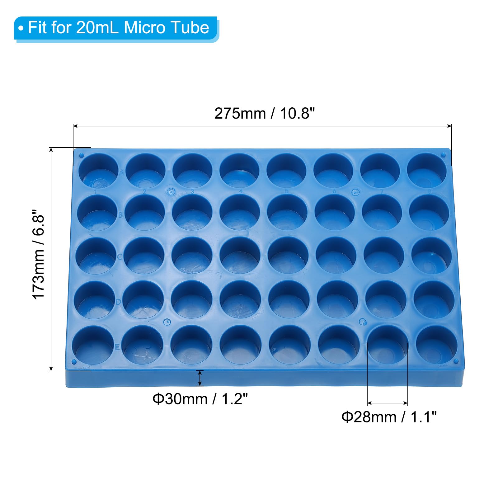 PATIKIL Flaschenhalter Für 20ml Autosampler Flaschen 2 Stück Flaschenhalter 40-Well Stapelbarer Teströhrchenhalter Flaschenhalter Für Mikrozentrifugenröhrchen Blau