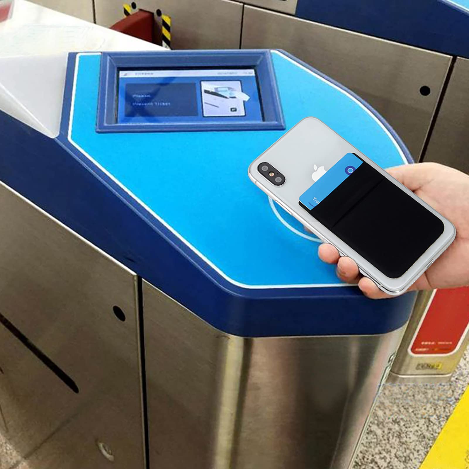 2 przegródki na telefon komórkowy, karty kredytowe, uchwyt na karty, uchwyt na karty, uchwyt na telefon komórkowy do naklejenia, uchwyt na karty samoprzylepne, dwie kieszenie do magsafe Wallet czarny, czarny