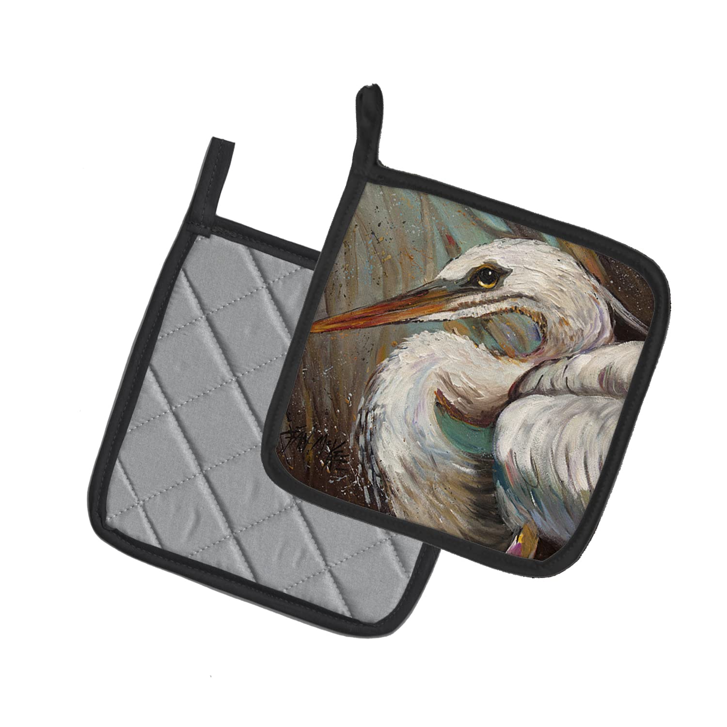 Caroline's Treasures JMK1212PTHD White Egret Topflappen, 7,5 x 7,5 W, mehrfarbig