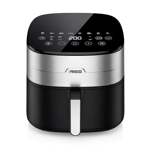 Princess Dual Heat Airfryer 8L XXL, Heißluftfritteuse mit Doppeltem Heizelement für eine Schnellere Garzeit & Knusprige Ergebnisse, 15-in-1, BPA- & PFAS-frei, Shake-Erinnerung, 2000 W, 182280