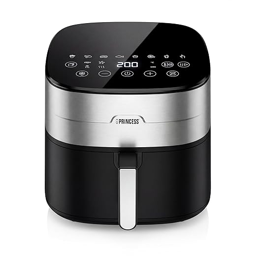 Princess Dual Heat Airfryer 8L XXL, Hot Air Fryer with Double Heating Element for Faster Cooking Time & Crispy Results, 15-in-1, BPA & PFAS-Free, Shake Reminder, 2000 W, 182280
