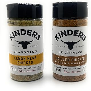 Kinder's Seasonings & Rubs - 2 bottles (Grilled Chicken 6oz & Lemon Herb Chicken 6.3oz)