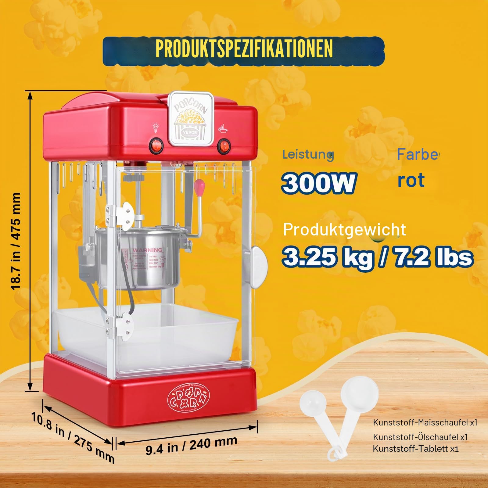 Vevor Popcornmaschine - 300 W – Bild 7