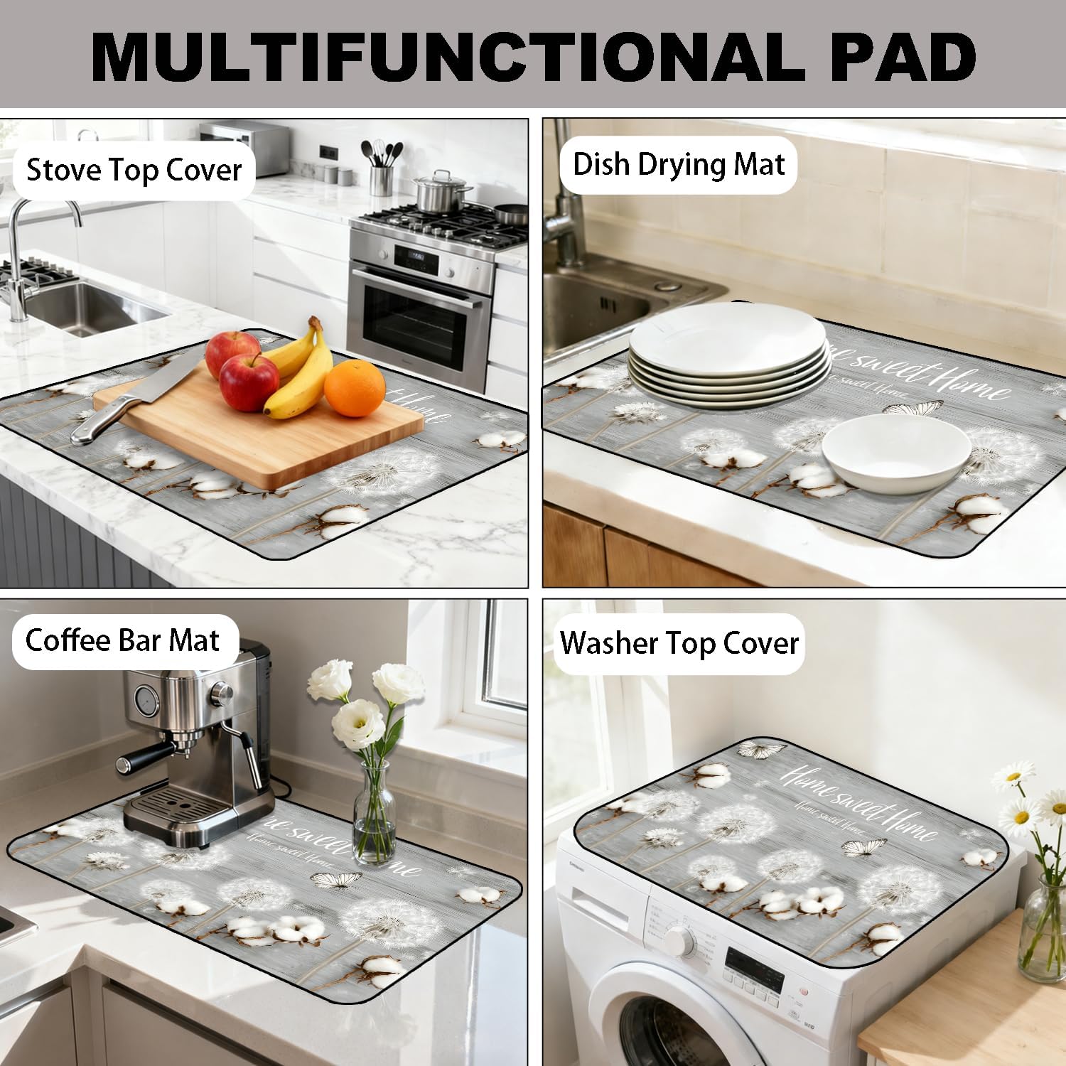 Stove Top Cover for Electric Stove 28" x 20", Heat Resistant Cooktop Cover with Anti-Slip Backing, Scratch Resistant Multi-Purpose Stove Cover, Expands Kitchen Countertop Space