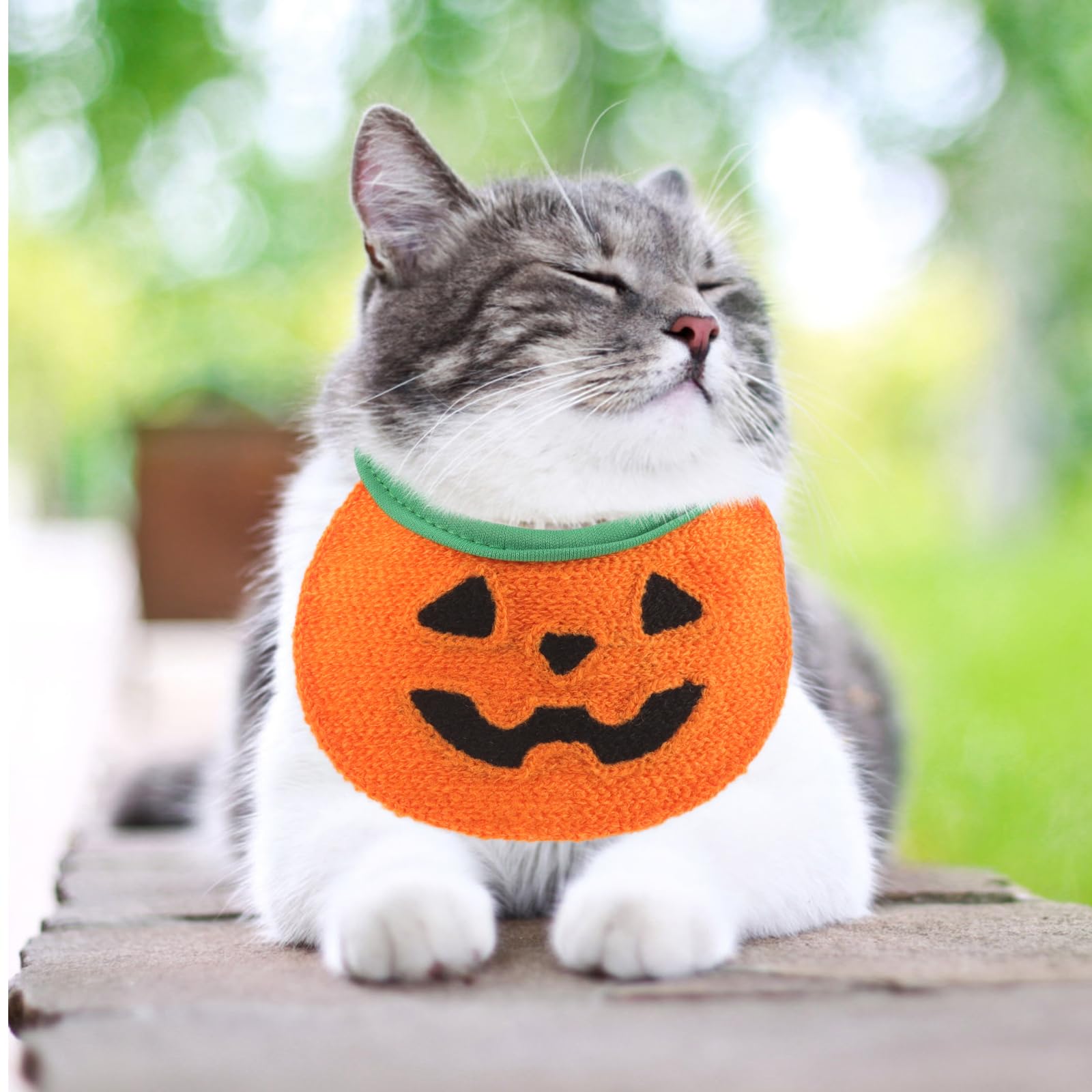 Sosoport Halloween Pumpkin Dog Bandana Dog Kerchief Pet Pumpkin Costume for Dogs Cats Pet Apparel, Orange, 60x11cm - Image 3