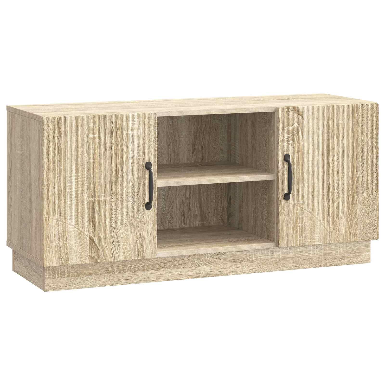 Meuble TV en chêne Sonoma 102 cm avec rangements pratiques pour salon