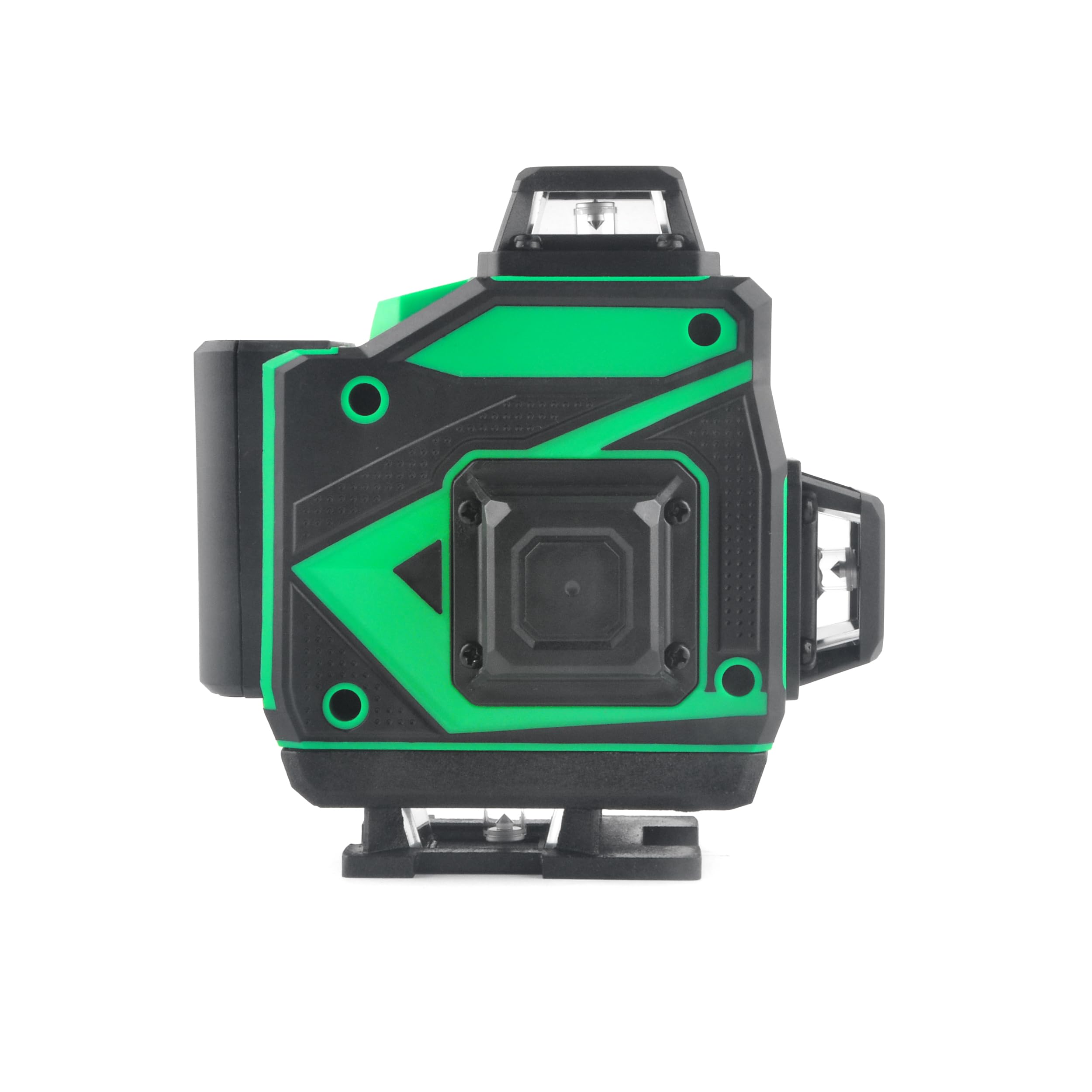 Laser poziomy, zielony, samopoziomujący, 4 x 360°, 16-liniowy, krzyżowy, poziomy i pionowy, pilot zdalnego sterowania, akumulator litowo-jonowy z ładowaniem euro, regulowana podstawa