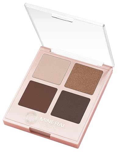 Mineral Fusion Paleta de sombras de ojos Coffee Break  4 tonos crema neutra bronce y marrón para todos los tonos de piel vegano hipoalergénico y