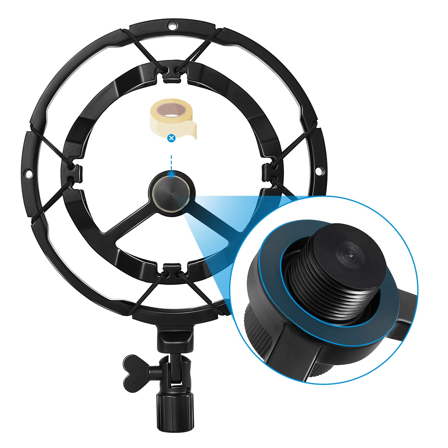 Amazon | Moukey ショックマウント ポップガード 三層セット Blue