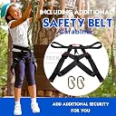 White Tech Climbing Rope, (10.5MM 50Mtr) Nylon Braided Rope Static Rope, High Strength Safety Rope, Hiking Climbing Fire Rappelling Rope with Safety Belt Climbing Carabiner Included (Black) gallery image
