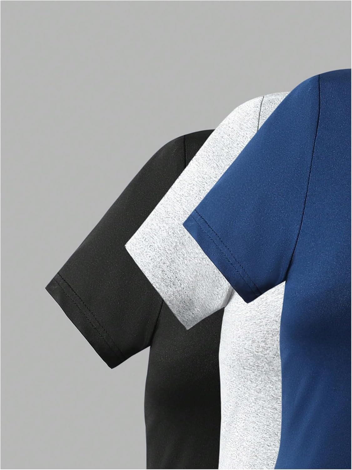 OYOANGLE Girl's 3 Pack Short Sleeve Tshirts Basic Solid Crew Neck Fitted Tee Shirt Summer Casual Tops - Image 3