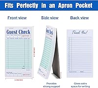 Vista 2 de Methdic Talonarios de Comandas para Servidores, Bloc de Notas para Meseras 250 Órdenes para Restaurantes (5 Libros)