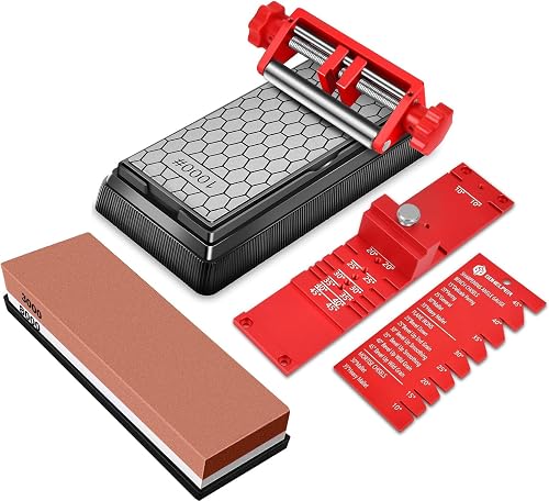 Chisel Sharpening Jig with Diamond Sharpening Stone 400# 1000# 3000# 8000# Grit, Wood Honing Guide for Chisels and Planes Width 0.1" to 2.8"