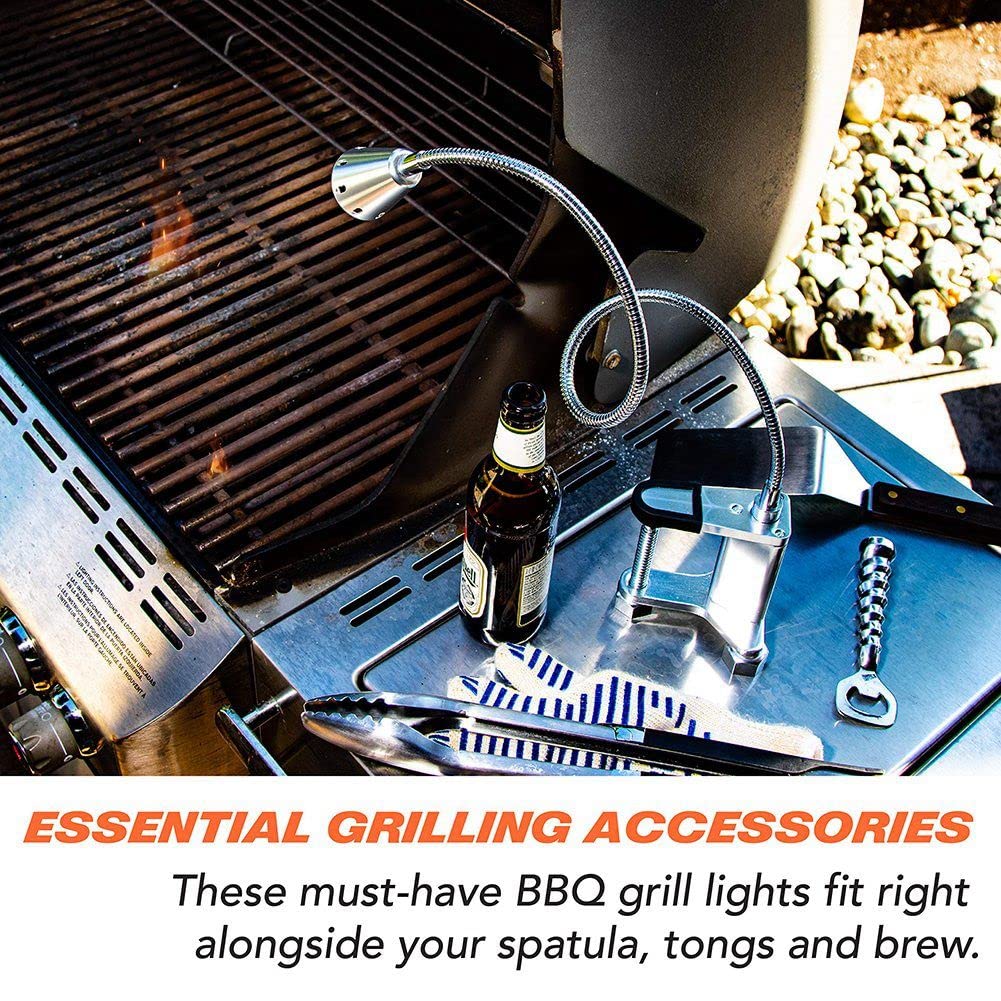 Magnética barbacoa LED luz ajustable 360 grados flexible cuello de cisne tornillo abrazadera para fiesta oficina al aire libre interior