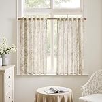 jinchan Lined Linen Curtains Floral Curtains for Living Room 84 Inches Long Black Peony Flower Printed Curtains Rod Pocket Back Tab Farmhouse Patterned Drapes Bedroom Window Curtains Set 2 Panels | Privacy lining, light filtering drapes, vintage, cot
