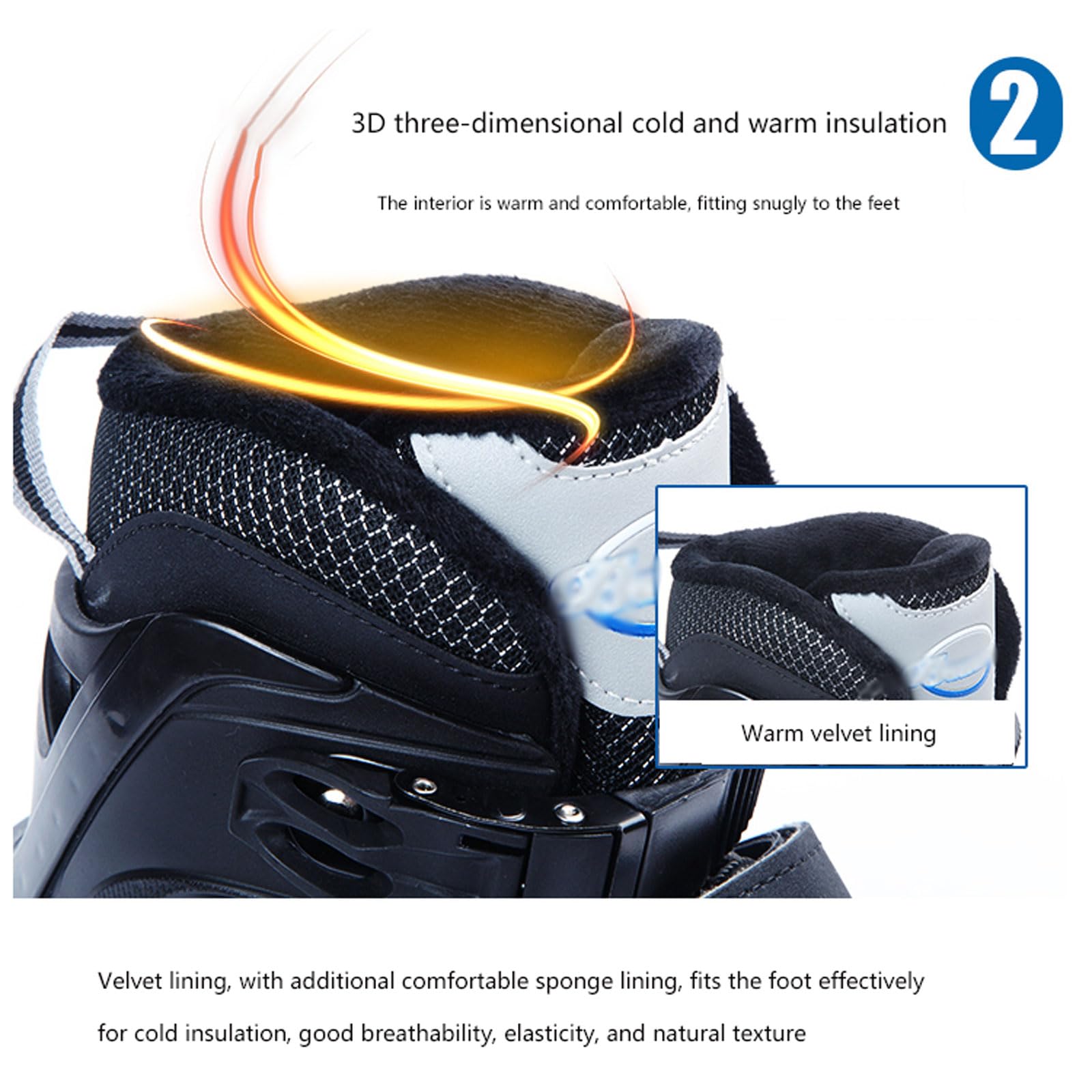 Patins de Patinage réglables,Chaussures de Patinage sur Glace pour Femme,Homme,Patins à Glace Artistiques,système de laçage Rapide et Boucle Push-Lock,pour débutants et avancés Jusqu