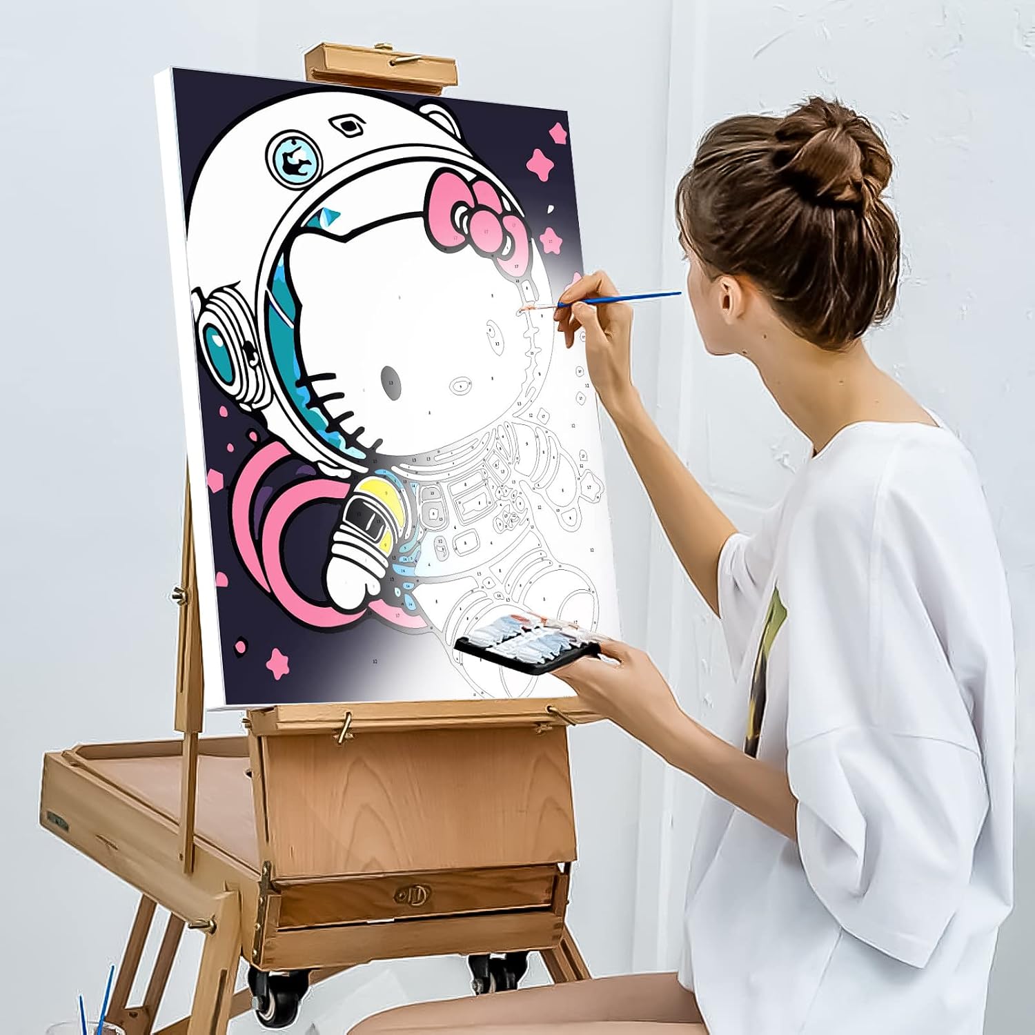 YALKIN Paint by Number for Adults Beginner, Large 3 Pack DIY Painting by Numbers Kits for Adults Kids Paint Kits Canvas Gifts Arts Crafts for Home Decor 12x16inch