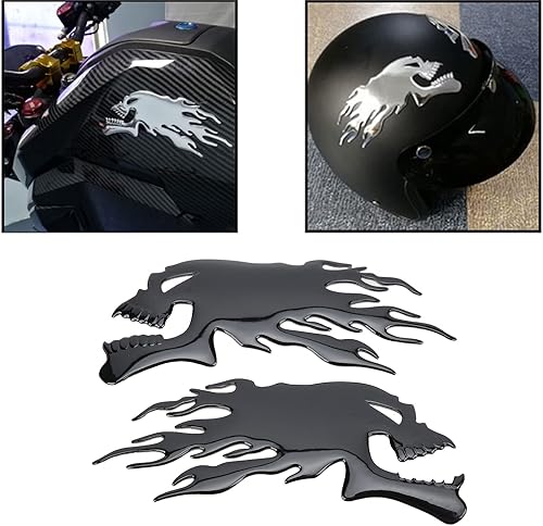 Miniatura 3 de aqxreight Calcomanía para tanque de gasolina, 2 unidades, calcomanías universales 3D para tanque de gasolina para motocicleta, decoración de