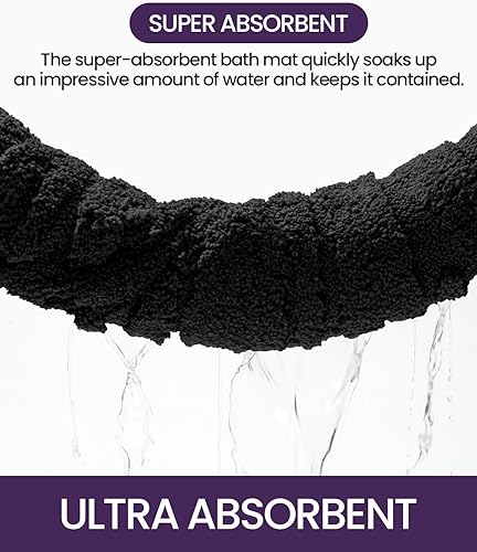 Miniatura 7 de DEXI Alfombras de baño de 17 x 30 pulgadas, extra suaves, absorbentes, antideslizantes, para suelo de baño, lavables a máquina, para suelo de ducha,