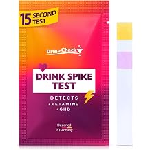 Spiked Drink Test Strips - 10 Tests - Detects GHB and Ketamine - Superior Alternative to Messy Drug Test Nail Polish & Straws - Compliant with California Law