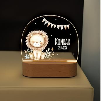 Bear Friends Night Light Personalised Children's Lamp Baby Birth [Energy Class A]