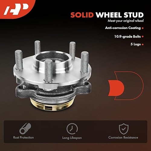 Miniatura 7 de A-Premium Buje de rueda delantera y conjunto de rodamiento con pasador de bloqueo compatible con Nissan Murano 2003-2007 Quest 2004-2009 3.5L Gas