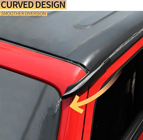 Miniatura 4 de JeCar JK - Extensión de canalón de lluvia de techo rígido, riel de goteo, accesorios exteriores para Jeep Wrangler 2011-2018 JK JKU, versión