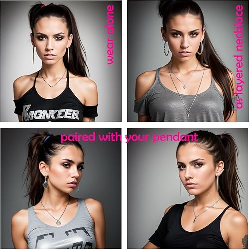 Miniatura 7 de Paquete de 24 cadenas de collar de acero inoxidable para fabricación de joyas, 20 pulgadas