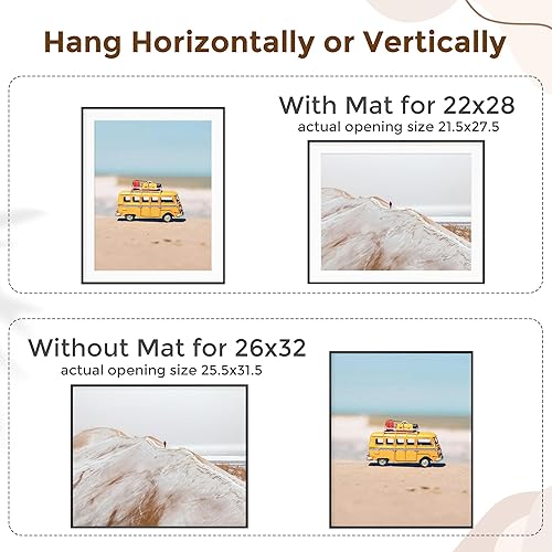 Miniatura 687 de Fun Memories Portarretratos de metal de 16 x 20 pulgadas con paspartú de 11 x 14 pulgadas, acabado de aluminio cepillado, parte delantera de vidrio