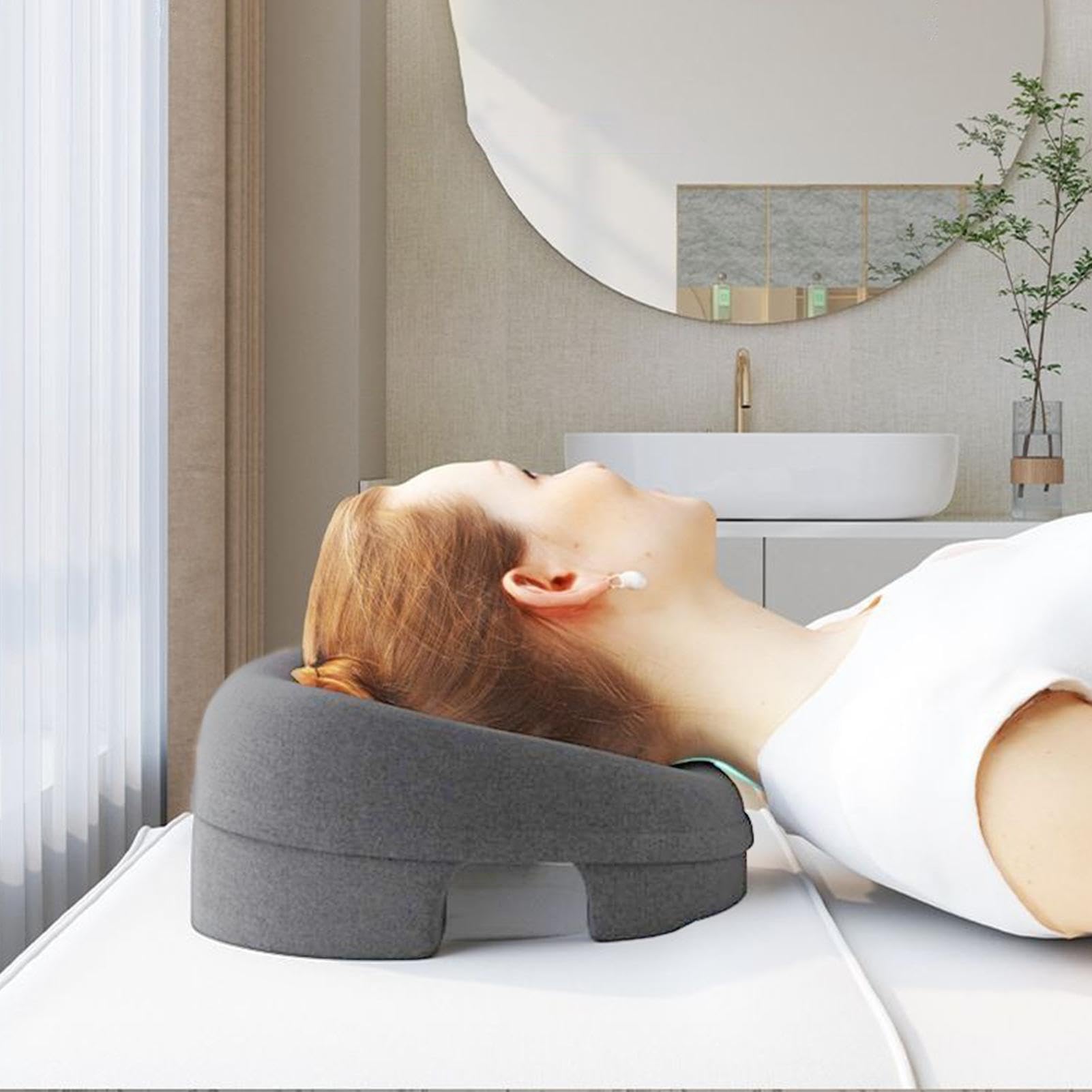 JAOGAUS Cuscino Viso a Pancia in Giù, Cuscino Ergonomico con Memory Foam, Poggiatesta Regolabile, per Casa, Dormire a Pancia in Giù e Recupero Post-Operatorio Occhi