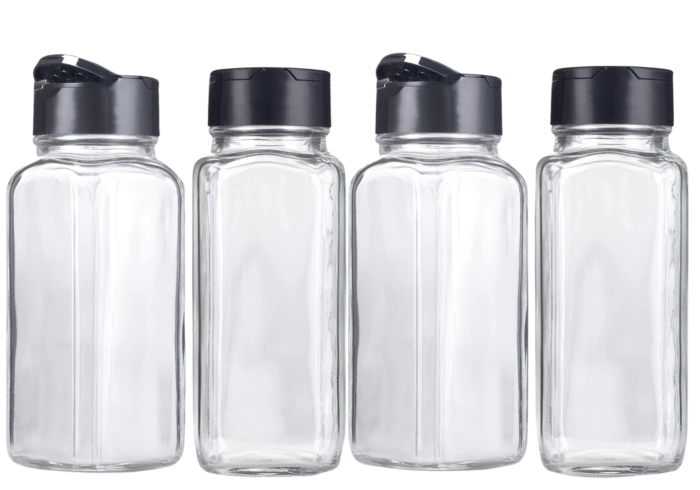 Buy GOSK ENTERPRISE 120 ml Clear Glass Square Spice Jar with Black