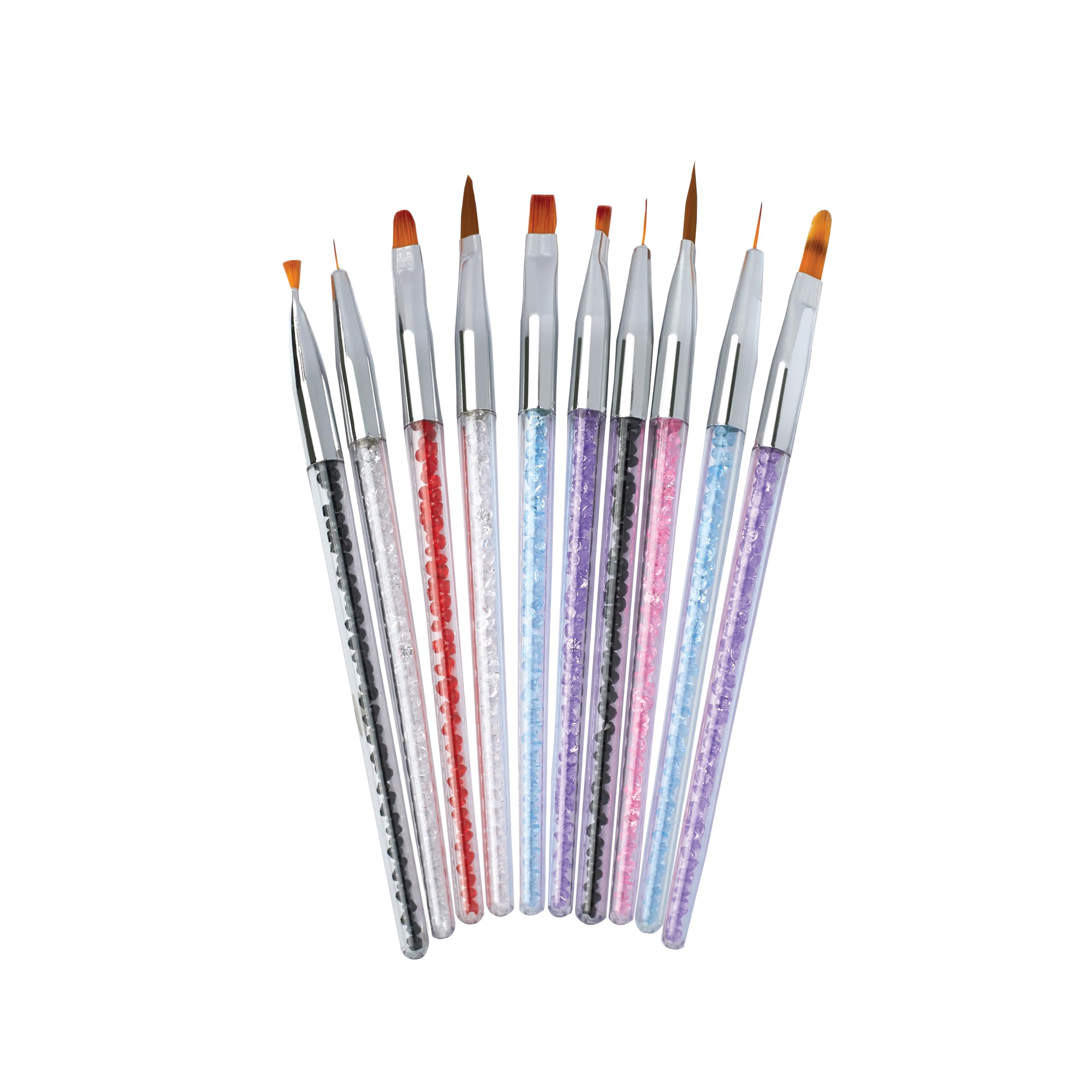 Sponsor 10x1 Crystal Nail Art Brush Set – Professional Quality Brushes for Fine Detailing, Line Work & Gel Application | Durable Handles, Soft Bristles | Ideal for Salon or DIY Nail Artists-image-36