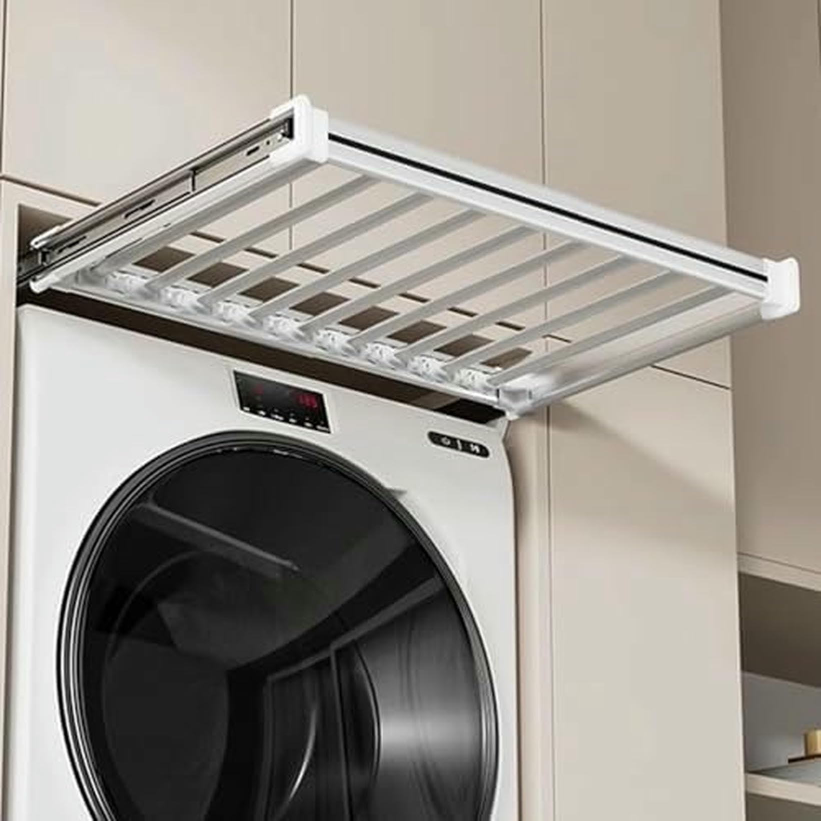 Rack de pantalons extensible : résolvez le manque de place au-dessus du lave-linge LWX
