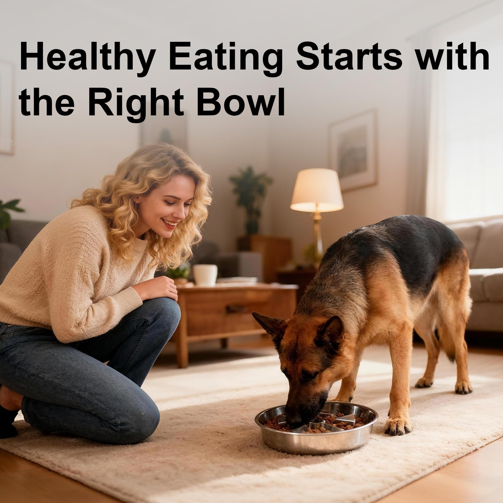 Kactoily 304 Stainless Steel Slow Feeder Dog Bowl, 2.5 Cups Non-Slip Pet Bowl, Raised Design for Slow Eating & Digestive Health - Perfect for Medium Large Dogs - image 3