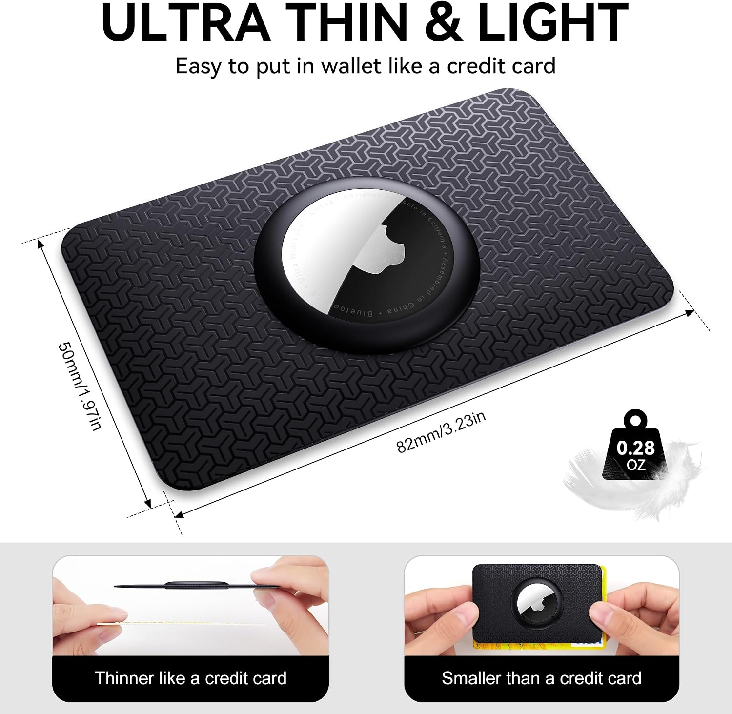 2 Pack for AirTag Wallet Holder Slim Card Insert for Air Tag Wallet Thin AirTag Card Holder Case, Compatible with Apple AirTag 1st & 2nd Gen, Wallet, Purse, Badge, Business Card Holder