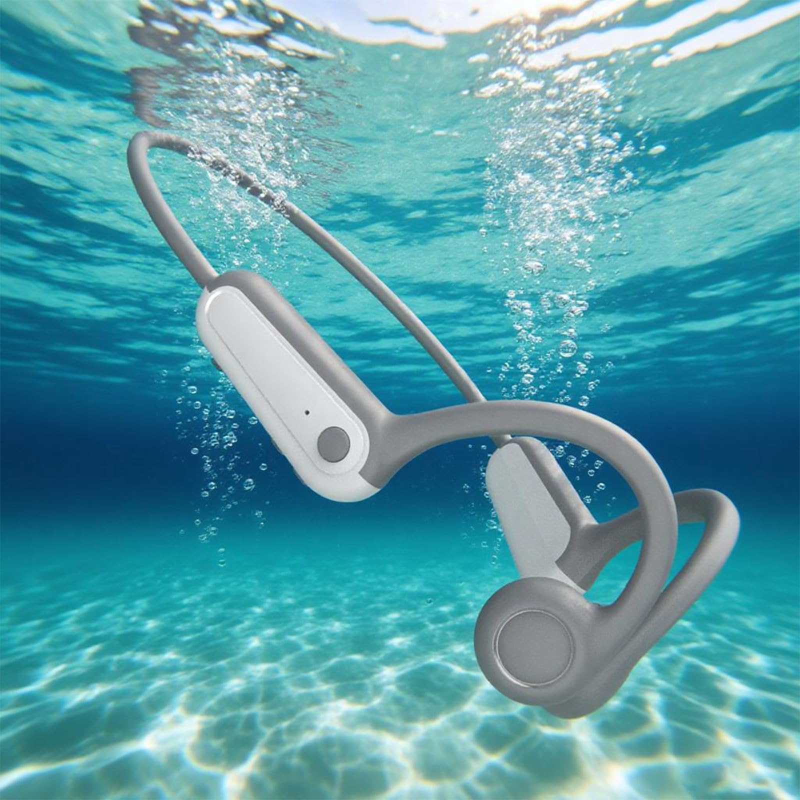 AYI True Bone Conduction Casque Oreille Ouverte Sans douleur Écouteurs stéréo Bluetooth pour Conduite Vélo Course Ski B8 Blanc