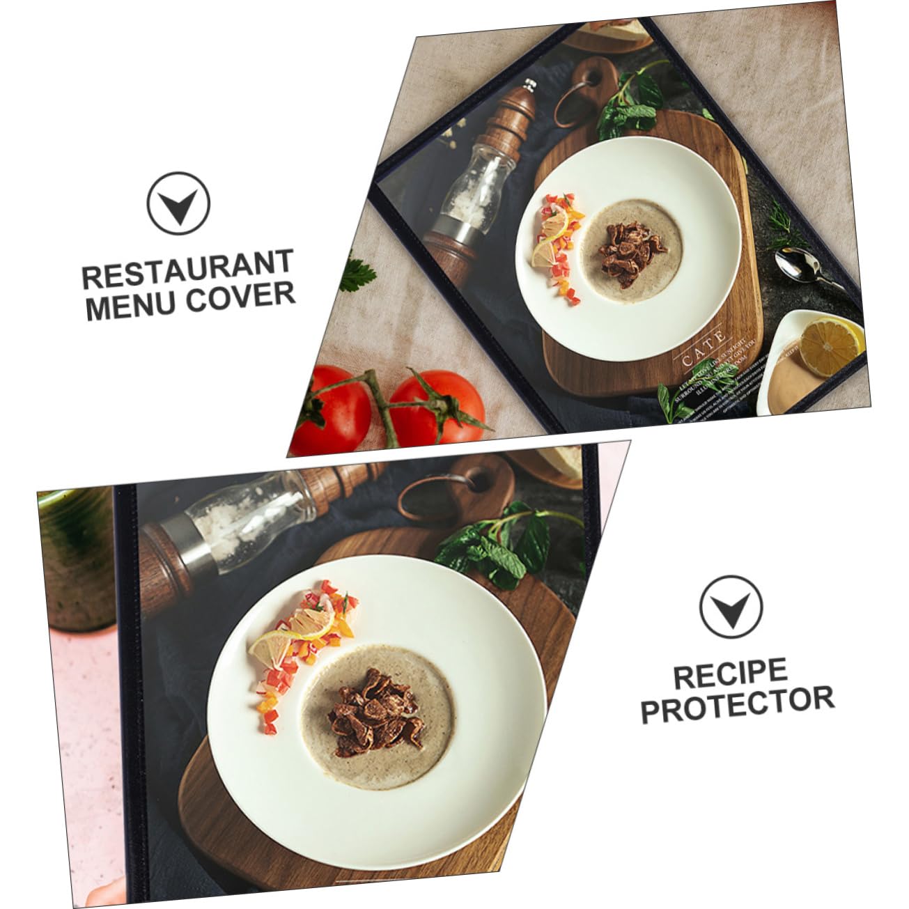 PRETYZOOM 6 Series Cubiertas Transparentes Para Menú Protector De Recetas Para Restaurantes Accesorio De Pvc Con Metálico Colocación Y Limpieza 2 Piezas X 6