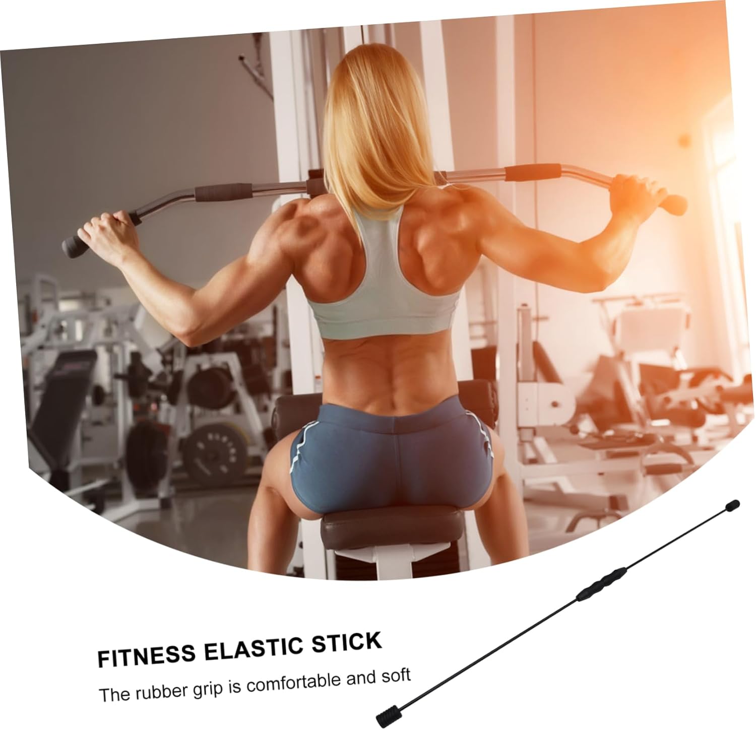 HANABASS 1Pc Multi Functional Fitness Bar Elastic Training Rod for Adults Comfortable Grip Versatile Fitness Equipment for Upper Body Strength Workouts