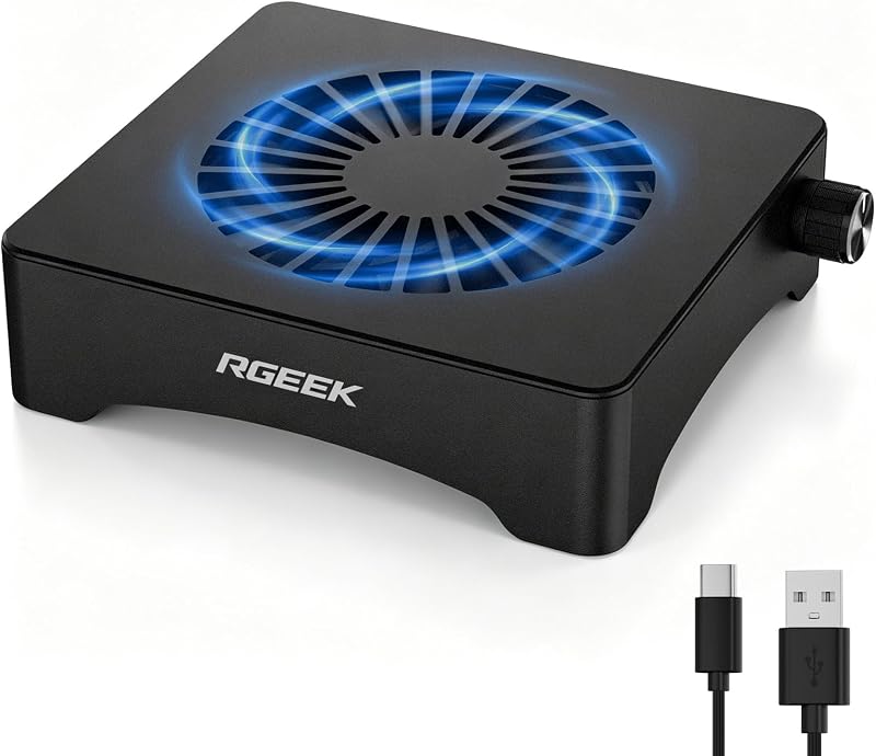 5V USB Computer Fan, Mini PC Cooling Fan, with Adjustable Speed Controller | Aluminum 120mm Quiet USB PC Fan for Mac Mini PC Stand, NUC, Router, Receiver, DVR, Xbox, TV Box, Modem, Computer Cooling Fan