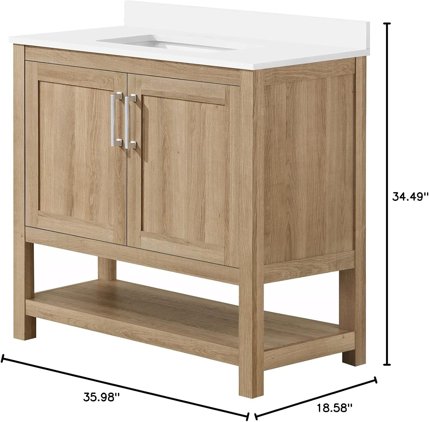 OVE Decors Vegas 36 in. Single Sink Vanity; in White Oak