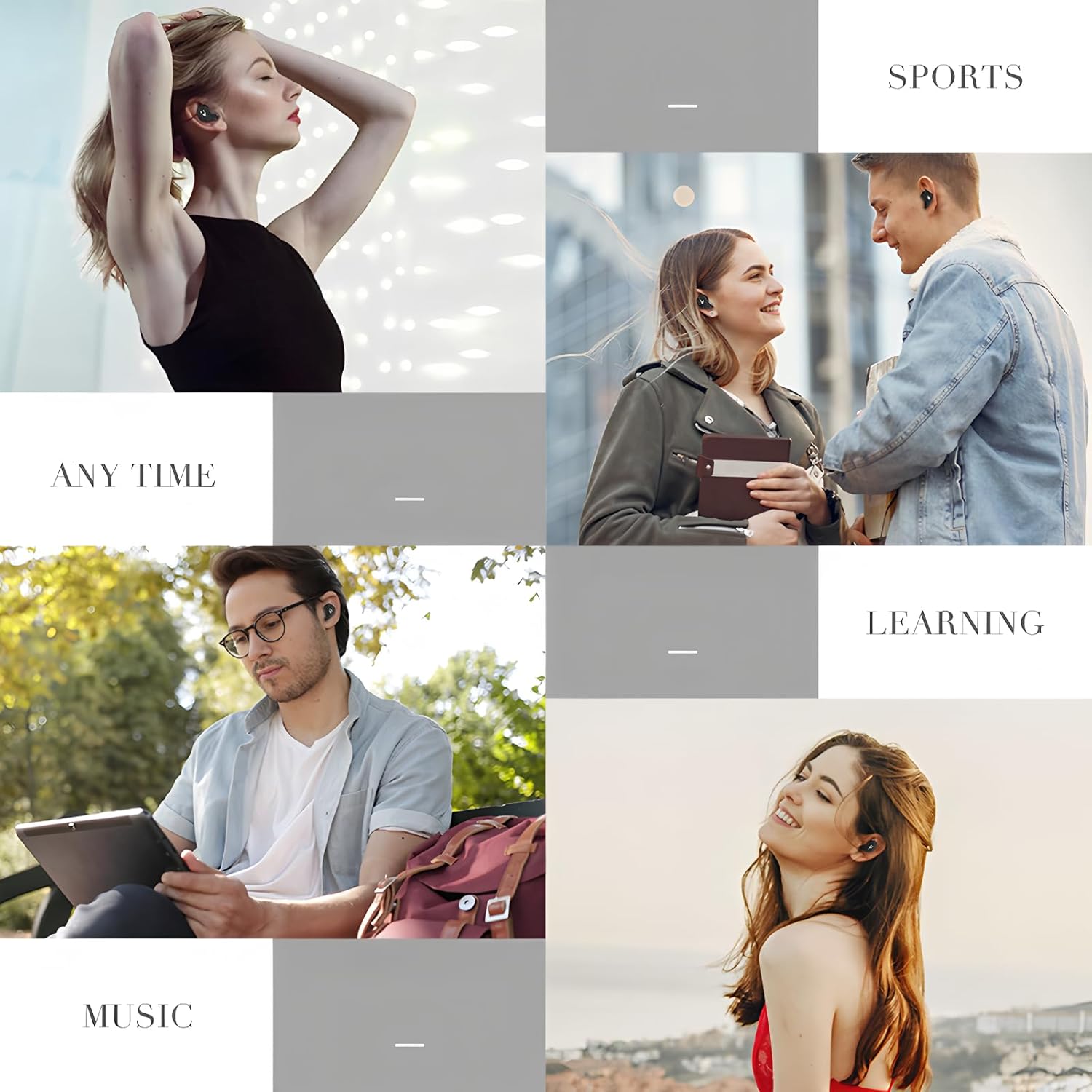 Sabbat X12 PRO Semi in-Ear Wireless Earbuds, Bluetooth 5.4 TWS Headphones with Comfortable Open-Fit Design, Clear Calls, Button Siri Control, 30H Long Battery Life,IPX5 Waterproof(Black)